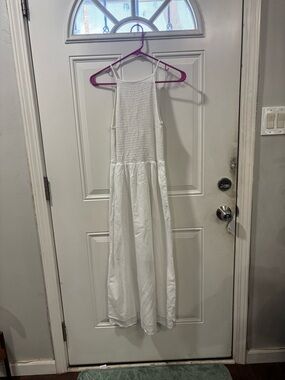 Joie White Smocked Bodice Maxi Dress Size M